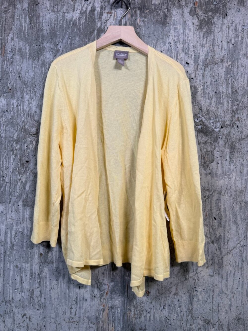 CHICO'S Women's Yelena Convertible Cardigan Basic Size 2 in Golden Haze